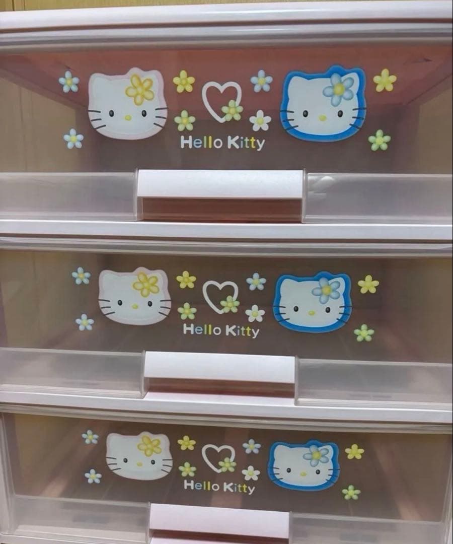 （訳アリ）　キティ カオハナ 3段収納ケース キャスター付 衣装ケース　1998