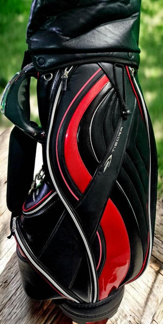 送料無料/美品　TIGORA ゴルフバッグBLACKｘRED