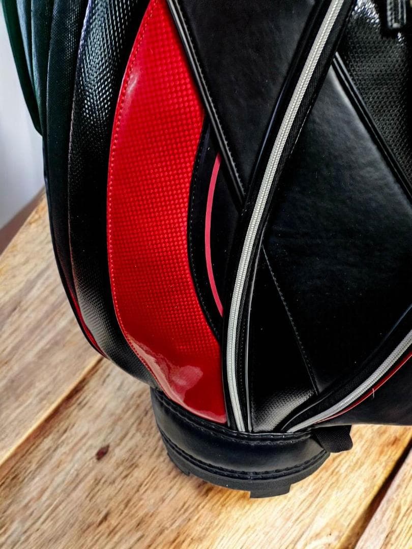 送料無料/美品　TIGORA ゴルフバッグBLACKｘRED