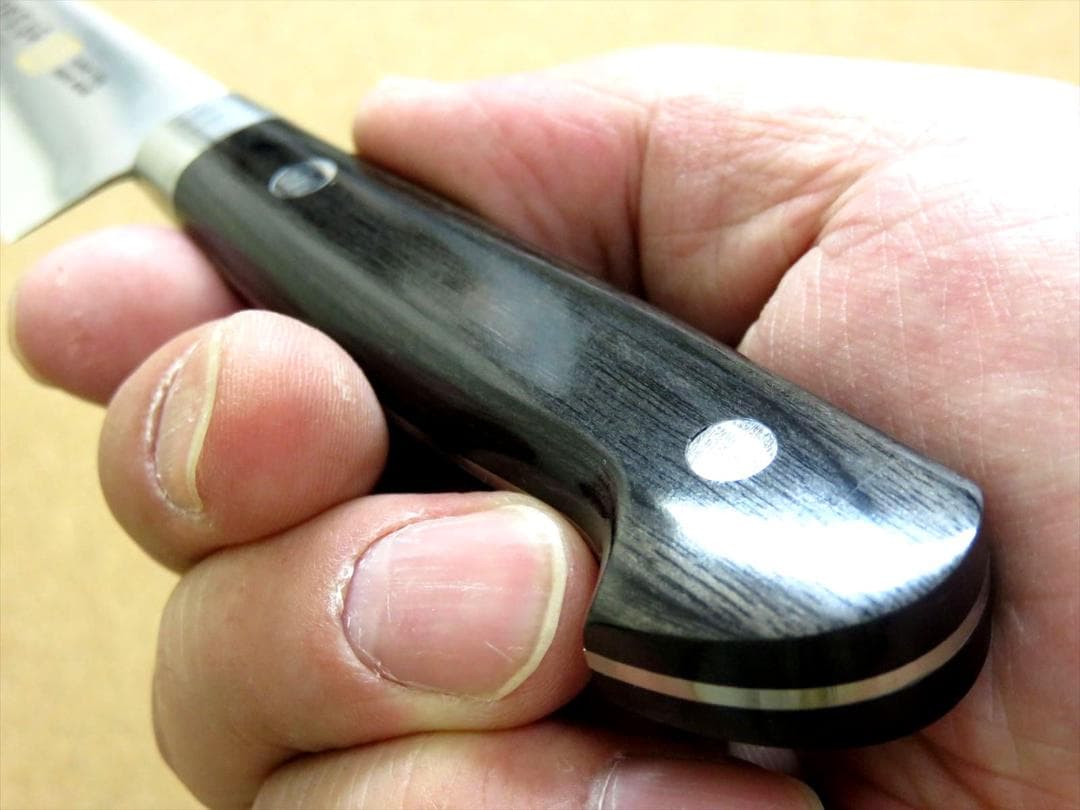 関の刃物 ペティナイフ 150mm 伊勢屋治平 果物包丁 口金 両刃 黒パッカー