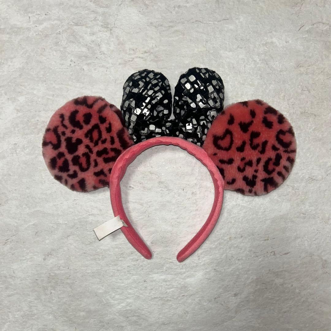 ディズニー カチューシャ ヒョウ柄 ピンク ミニー