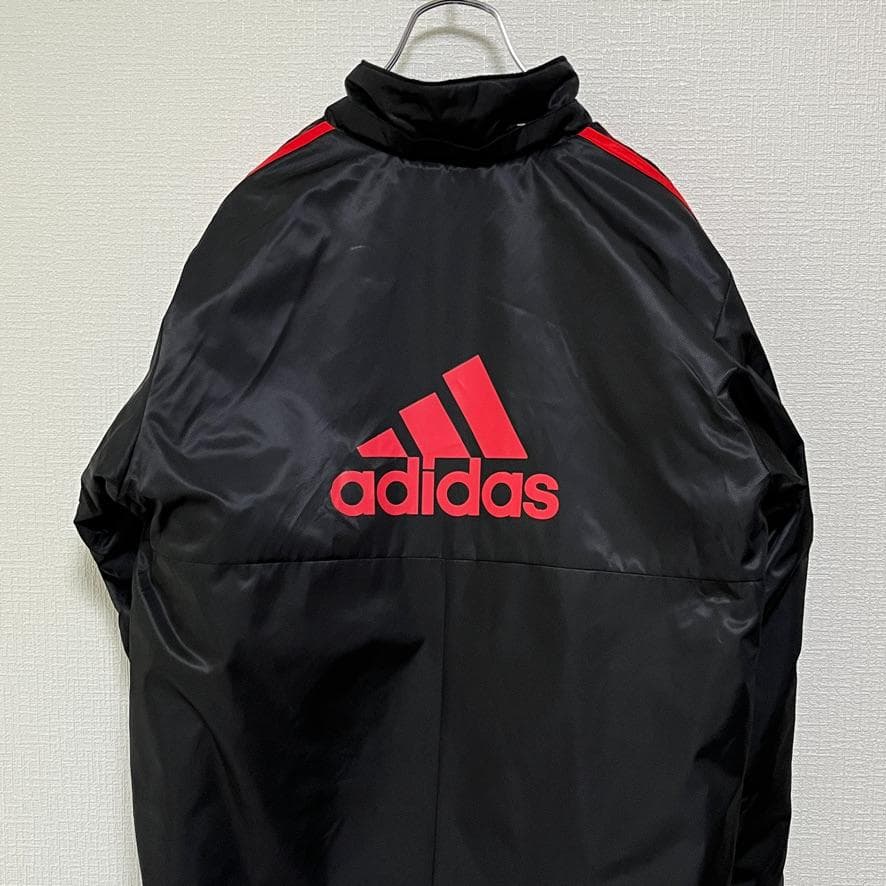 【良品】 adidas バックロゴ ３ストライプス ベンチコート キッズ 160
