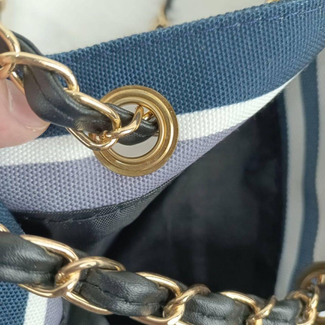 CHANEL ストライプ チェーントートバッグ ノベルティ