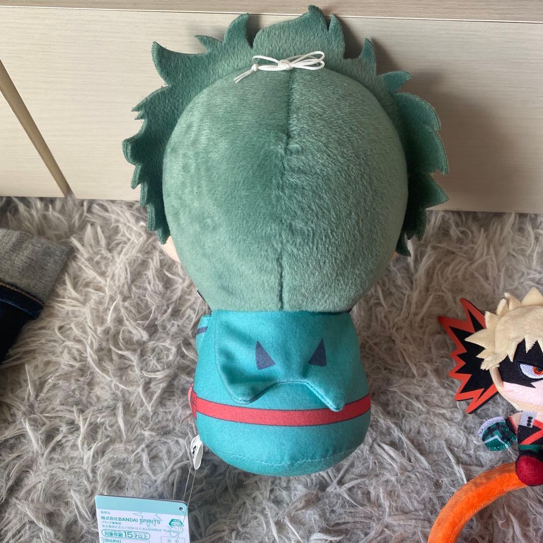 USJ カチューシャ と でっかいぽふっとぬいぐるみ 緑谷出久 爆豪勝己