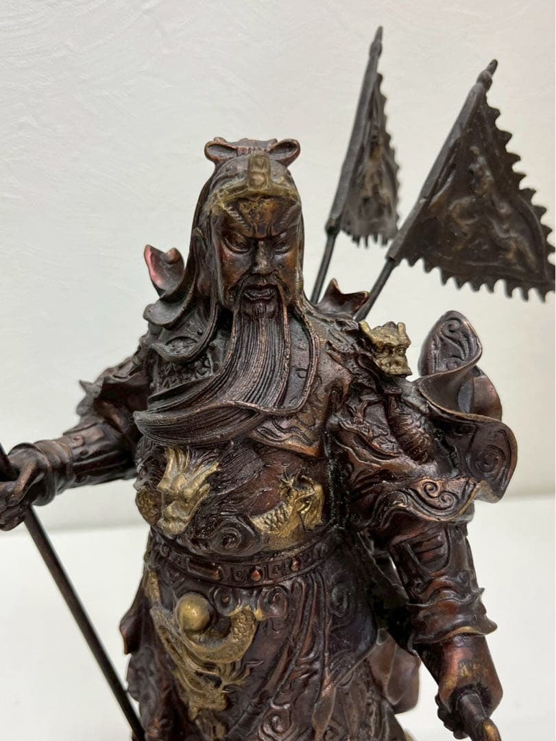 関羽像 武財神 鉄製 三国志 関帝像 置物 商売繁盛 金運 開運 インテリア