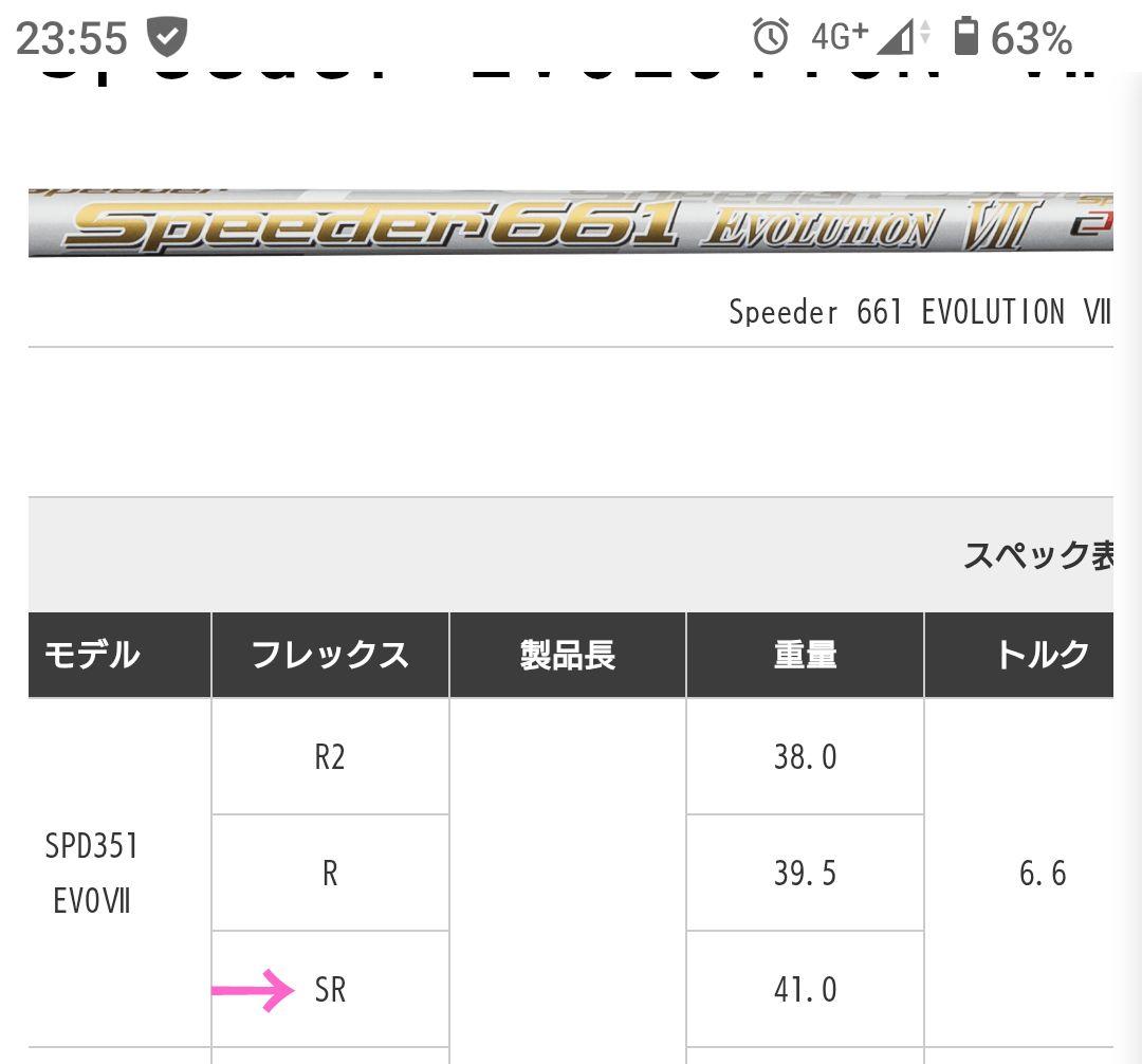 スピーダー 351 エボリューション7 SR　テーラーメイドスリーブ