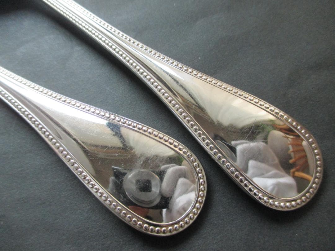 美品☆仏蘭西高級銀器クリストフルシルバー　テーブルスプーン２本　定番のパール