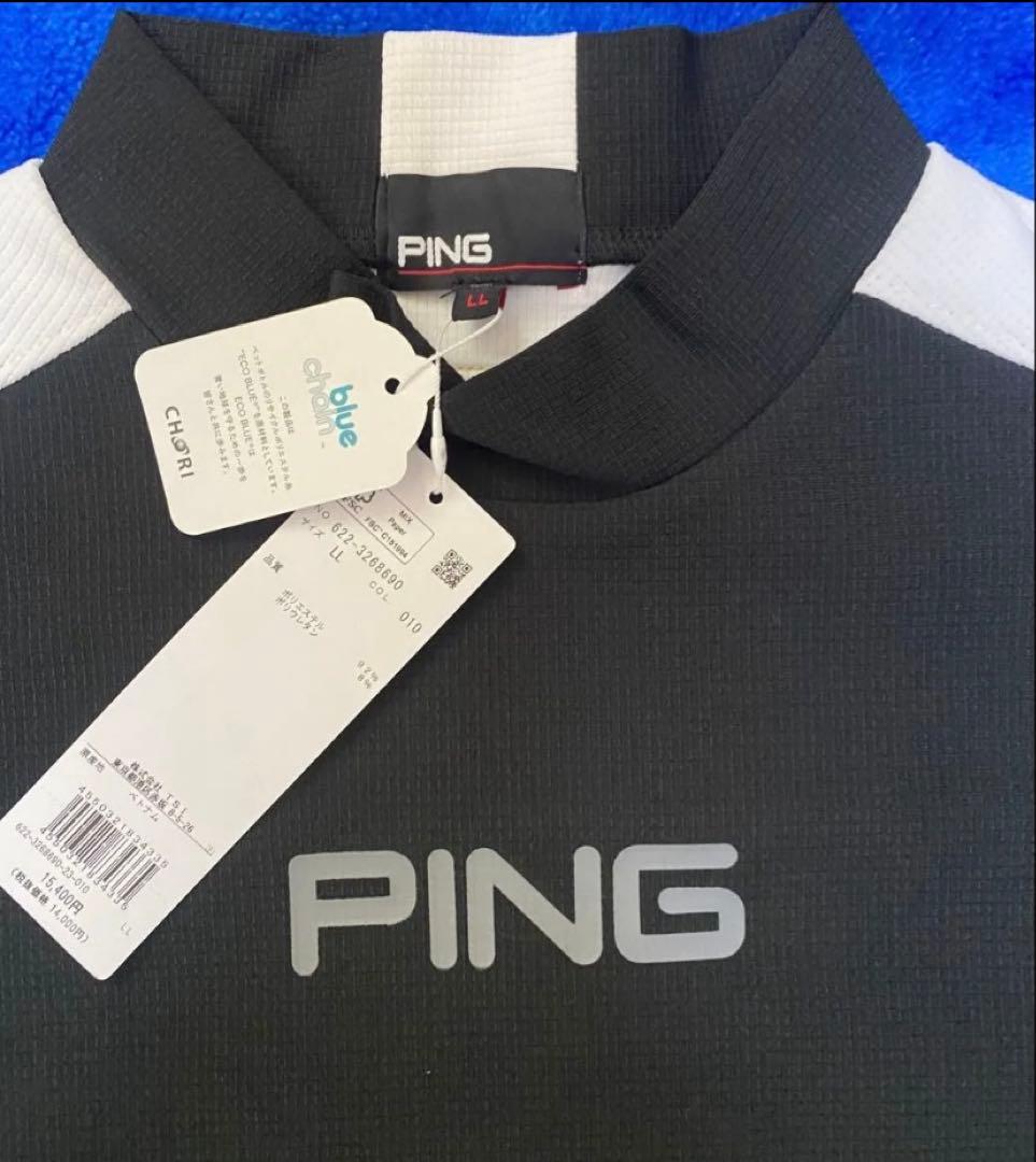 PING ピン ゴルフウェア 半袖モックネックシャツ ブラック レディース