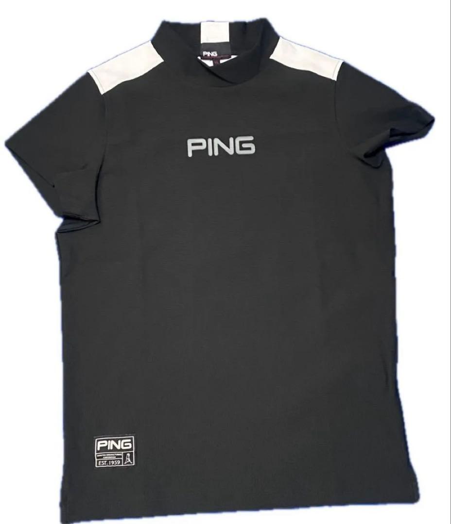PING ピン ゴルフウェア 半袖モックネックシャツ ブラック レディース