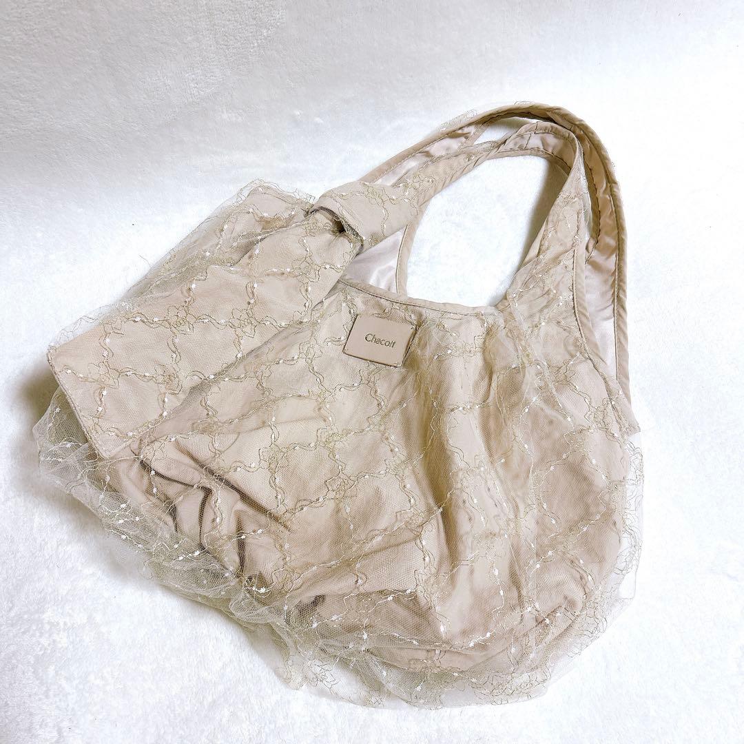 JAL限定品✨️Chacott チャコット チュチュバッグ トートバッグ 総レース