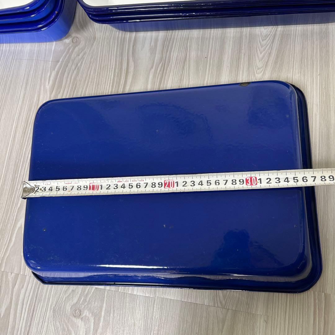 ホーローバット１0枚セット　食品トレイ 小物入れ インテリア ブルー レトロ