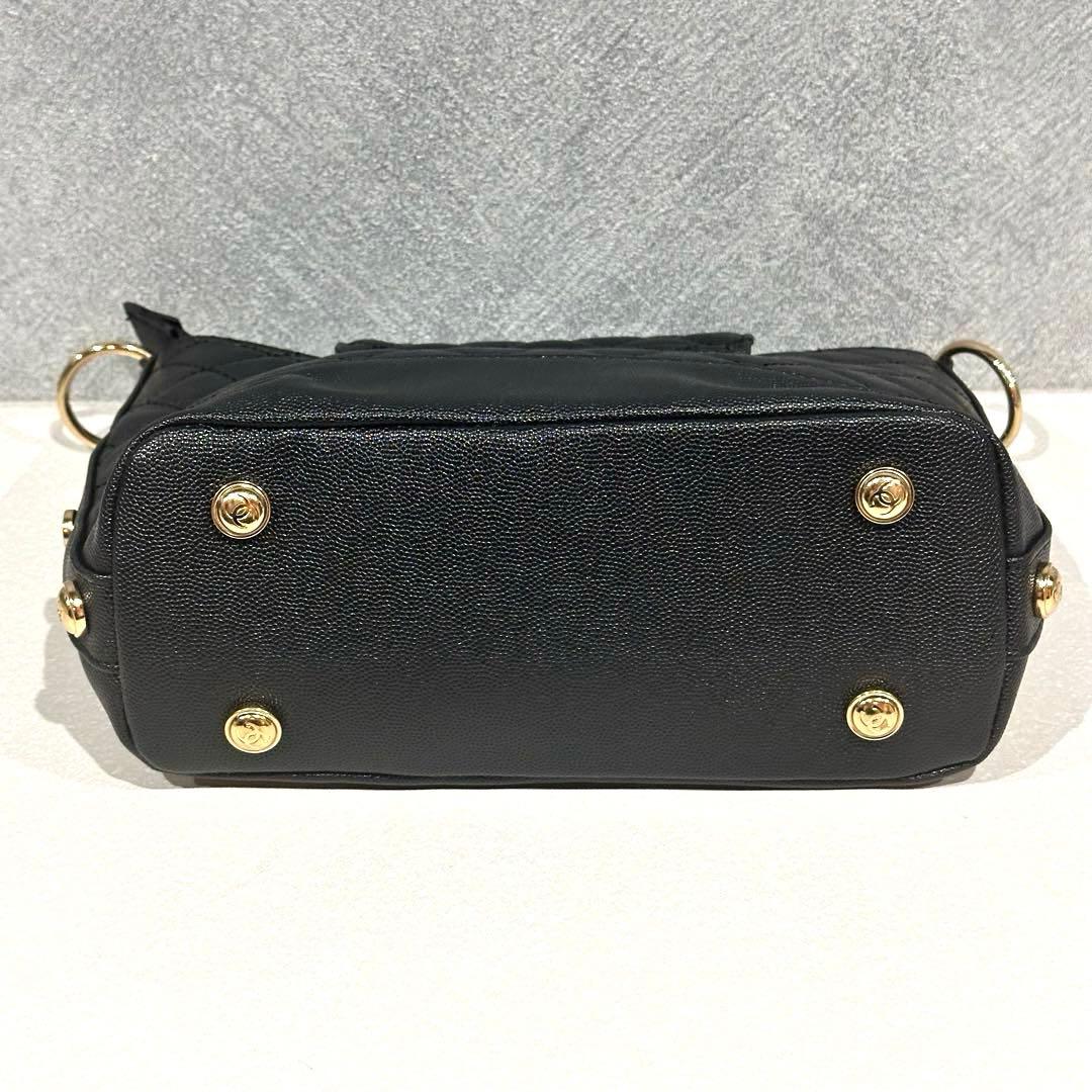 【非売品】CHANEL ノベルティ　ブラック キルティング ハンドバッグ