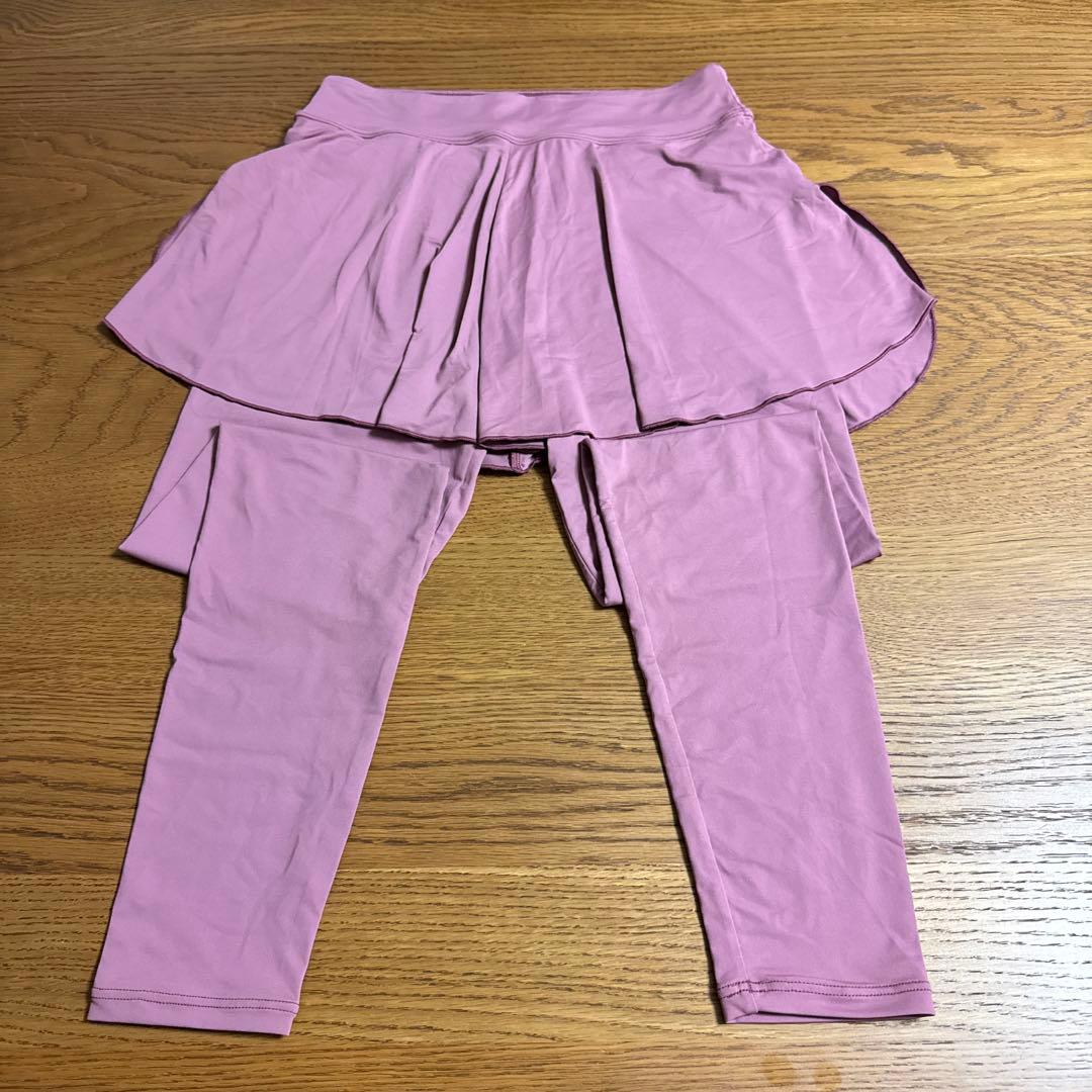 ヨガ　ピンク スカート付きショートパンツ