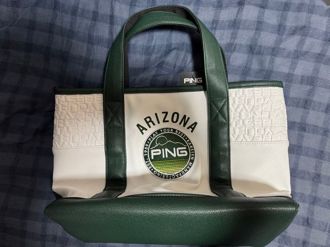 テ*ー様 新品 限定 PING トートバッグ 白×緑 2025年モデル