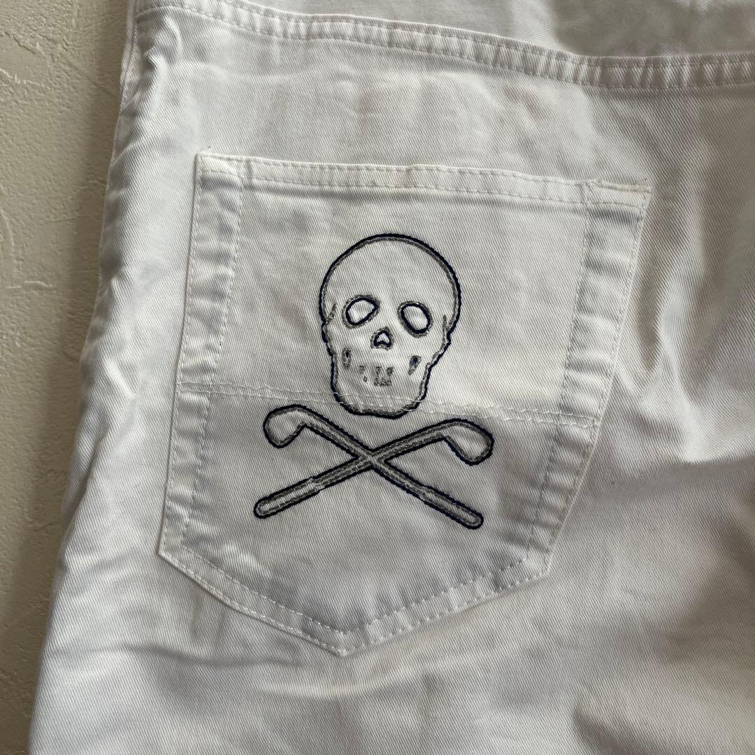 MARK LONA スカル刺繍 ホワイトパンツ