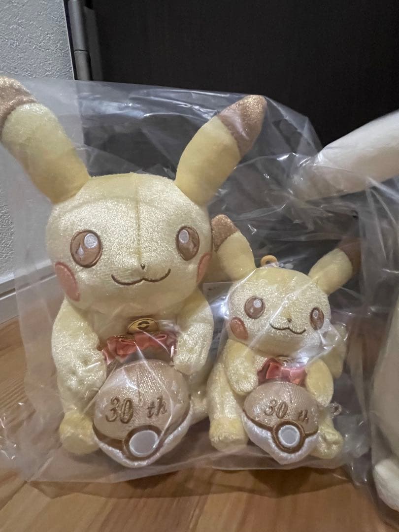 ぽこあ ピカチュウ うすいろ 30周年 マスコット ぬいぐるみ 5点セット 新品
