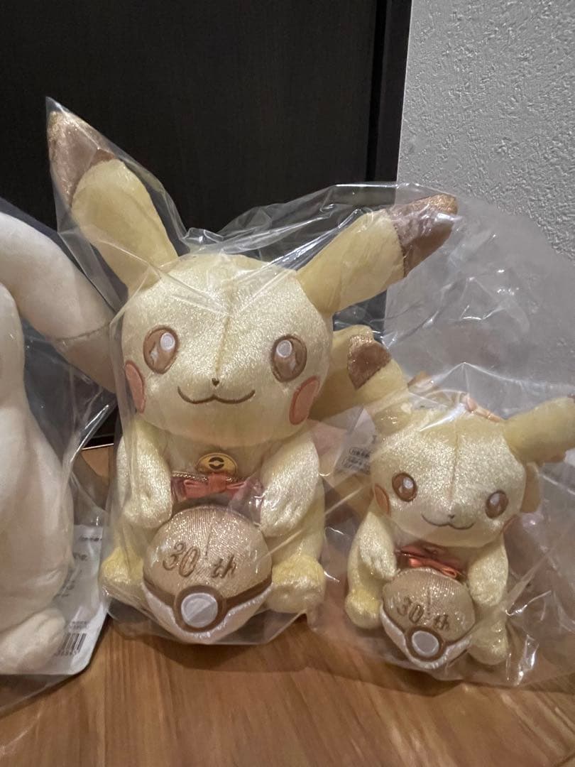 ぽこあ ピカチュウ うすいろ 30周年 マスコット ぬいぐるみ 5点セット 新品