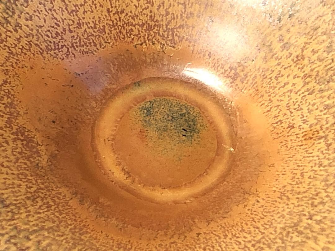 【 禾目天目平茶碗 】　薄胎土　骨董
