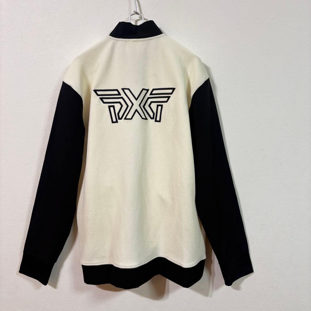 【PXG】韓国モデル　ニットジャケット　ゴルフウェア　メンズ２ＸＬ　アイボリー