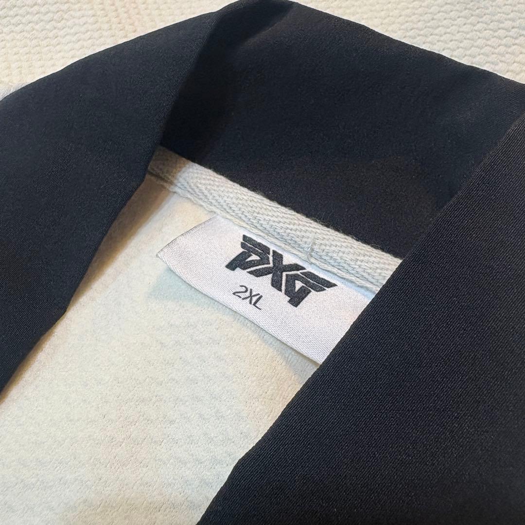 【PXG】韓国モデル　ニットジャケット　ゴルフウェア　メンズ２ＸＬ　アイボリー