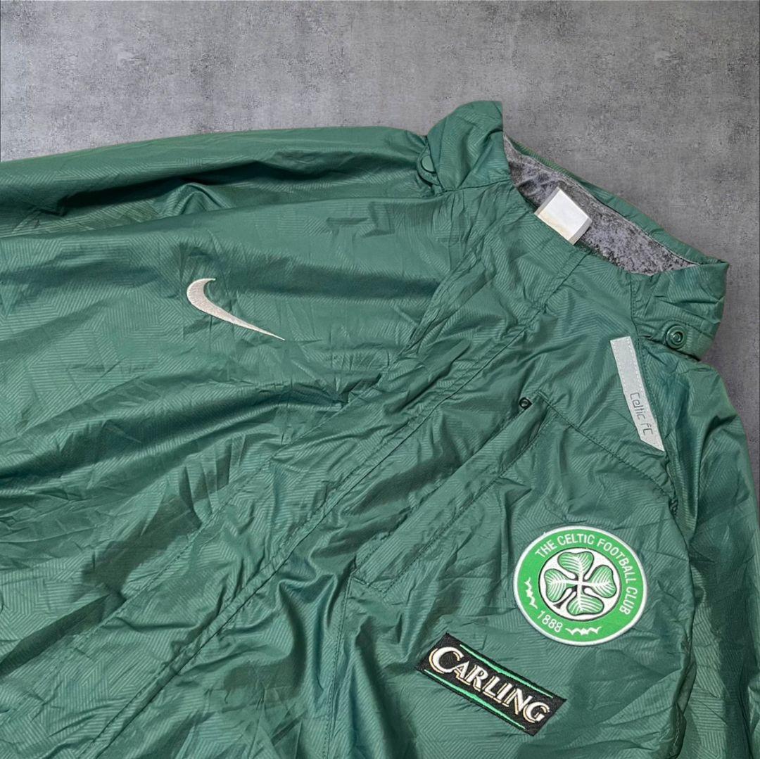 希少00sNIKEセルティックFCナイロンジャケットCARLINGロゴ緑