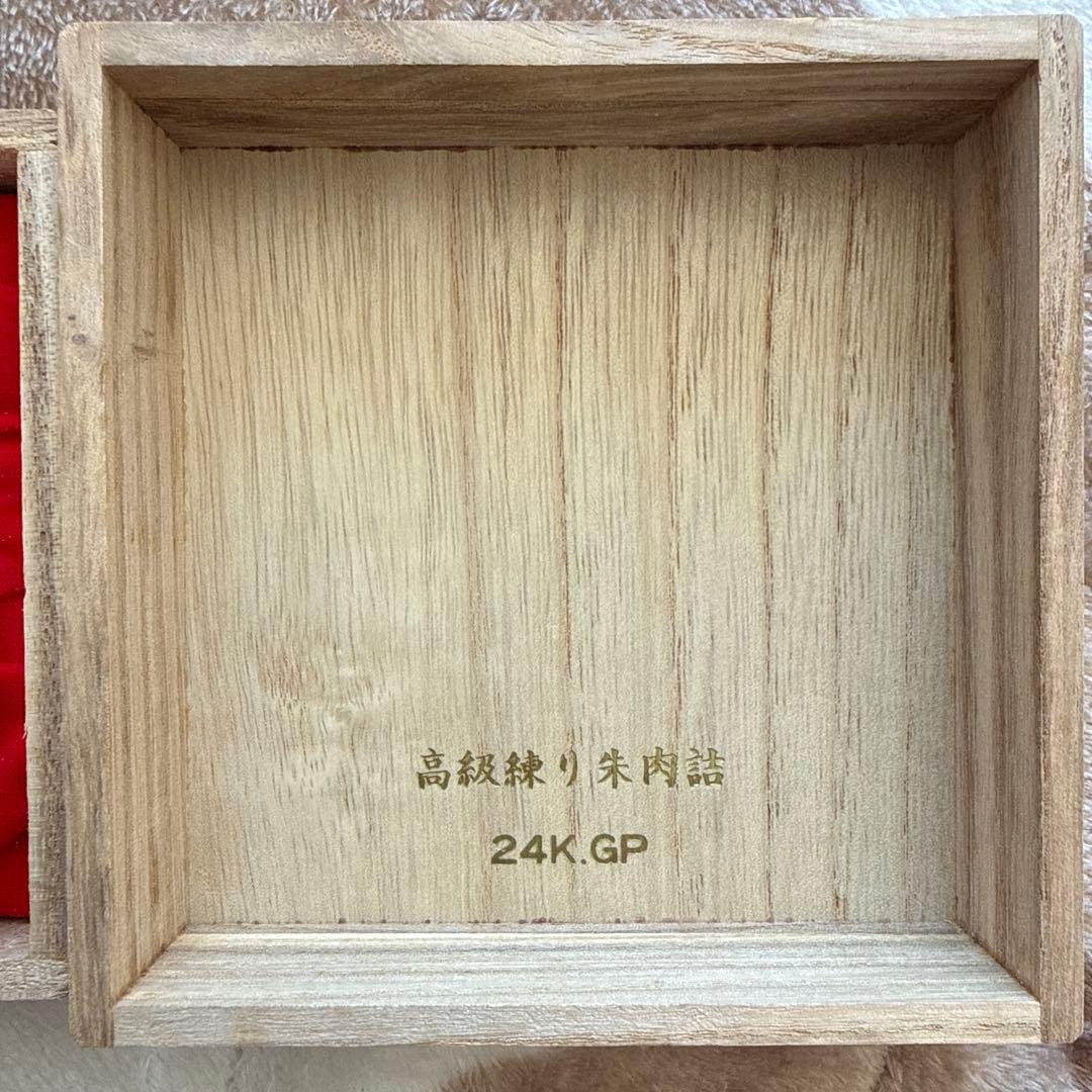 EXPO 75 朱肉池　24K.GP 木製箱付き 最高練り朱肉