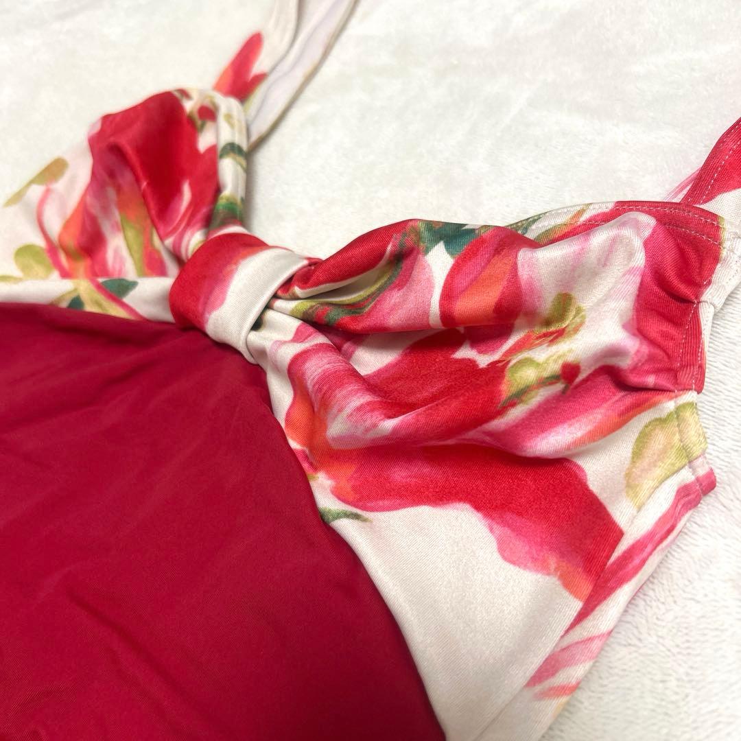 stina Mサイズ　赤　花柄　レオタード　バレエ