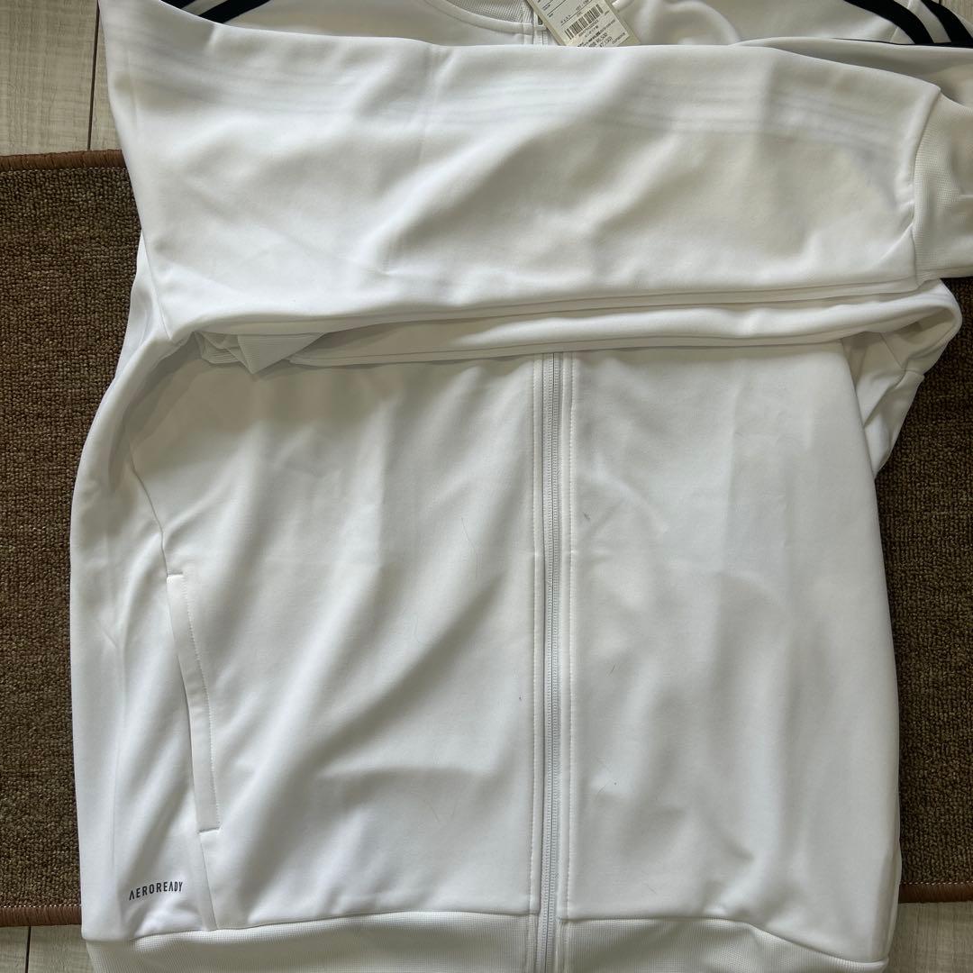 adidas AEROREADY ホワイトジップアップシャツ