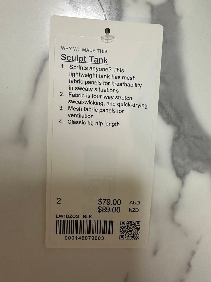 新品 ルルレモン lululemon Sculpt タンクトップ 2(S -M)