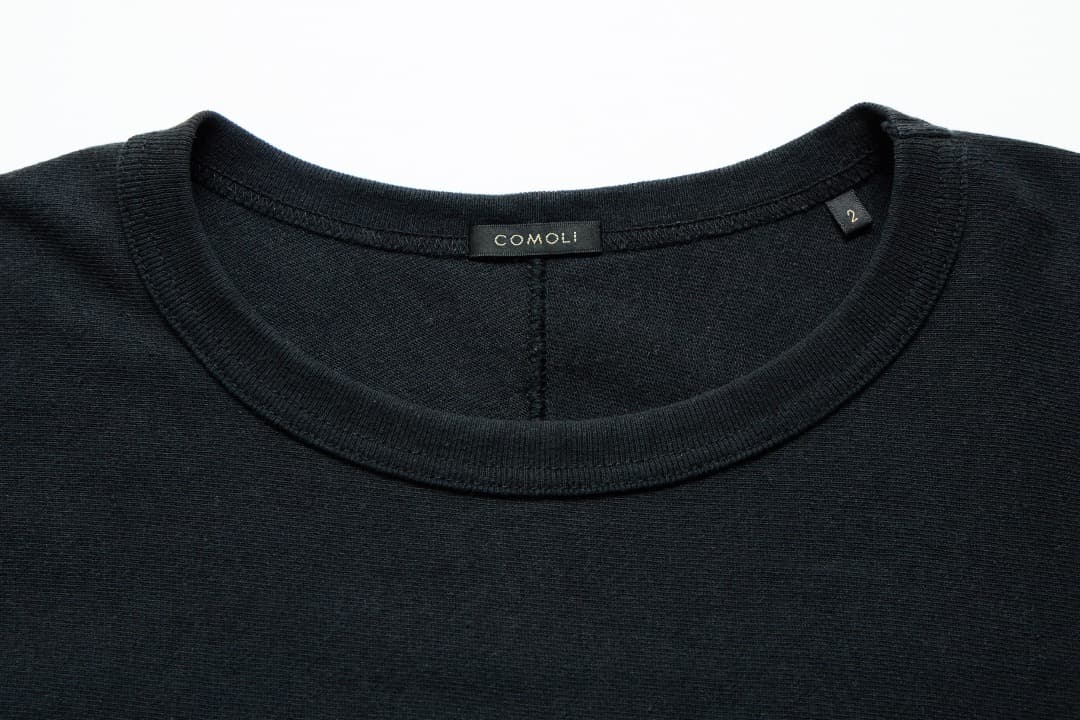 COMOLI 23SS フットボールTシャツ フェードブラック サイズ2 コモリ