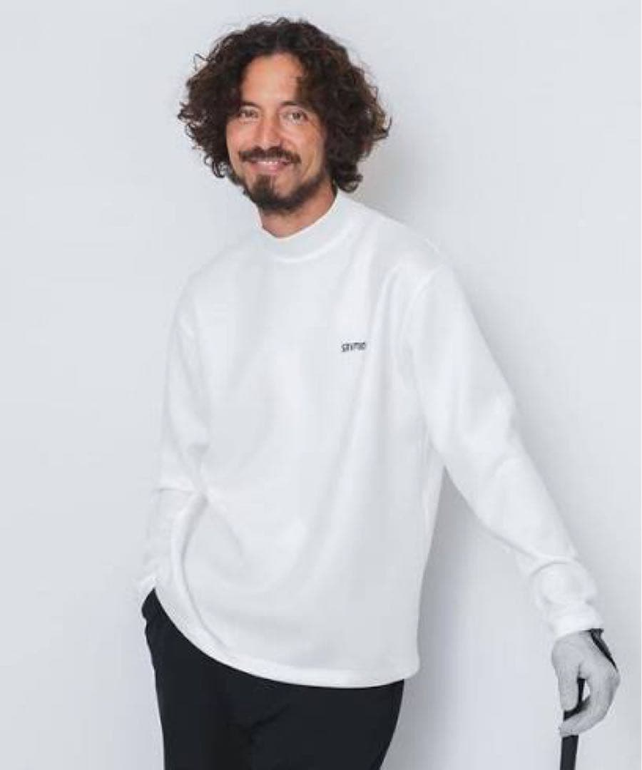 OOPS×RYU AMBE 白 L モックネックロングスリーブ 長袖