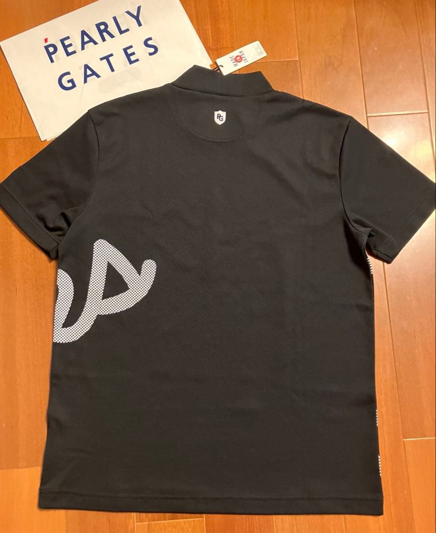 ⭐️タグ付き新品⭐️パーリーゲイツ 半袖　モックシャツ　ビッグロゴ　黒