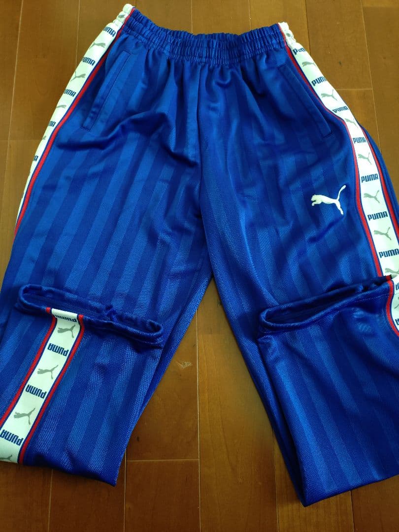 廃盤 美品 PUMA ジャージ上下＋ハーフパンツ3点セット 青/ ストライプ M