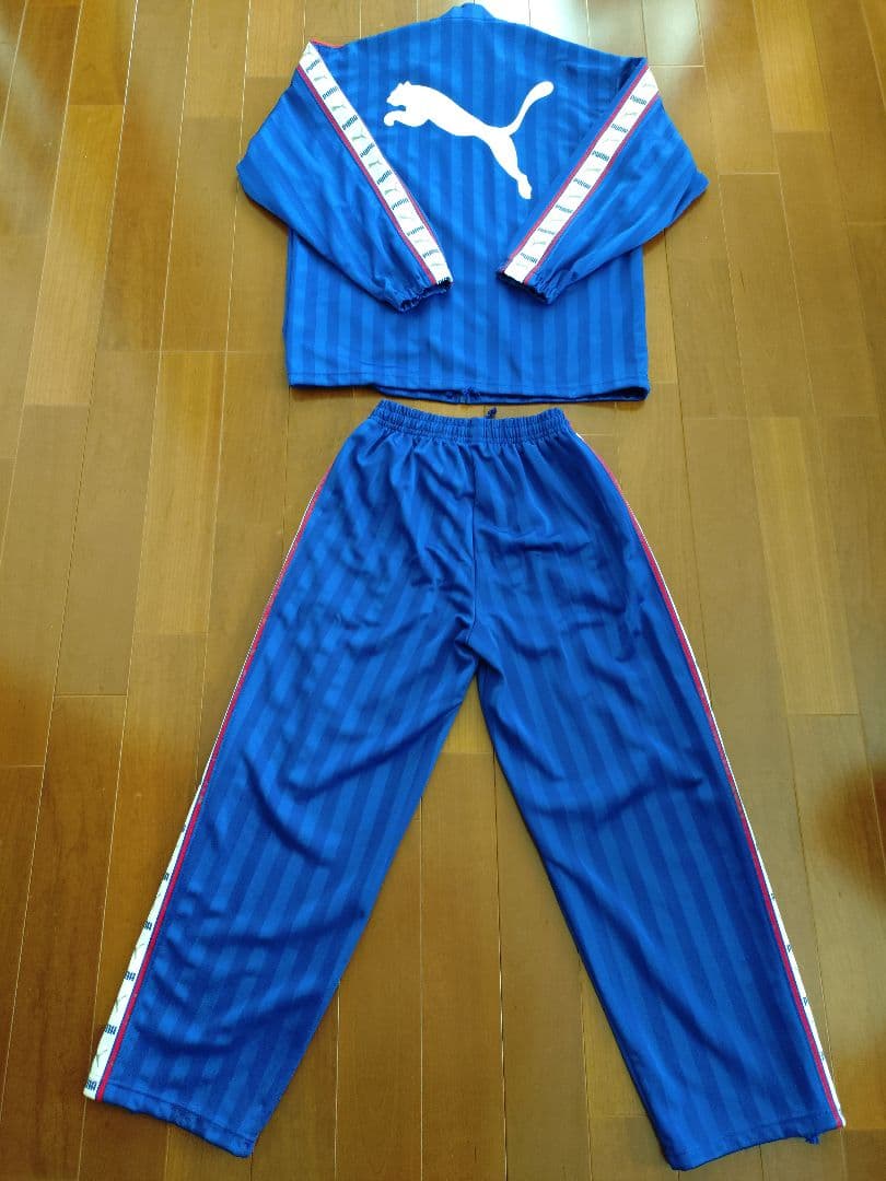 廃盤 美品 PUMA ジャージ上下＋ハーフパンツ3点セット 青/ ストライプ M