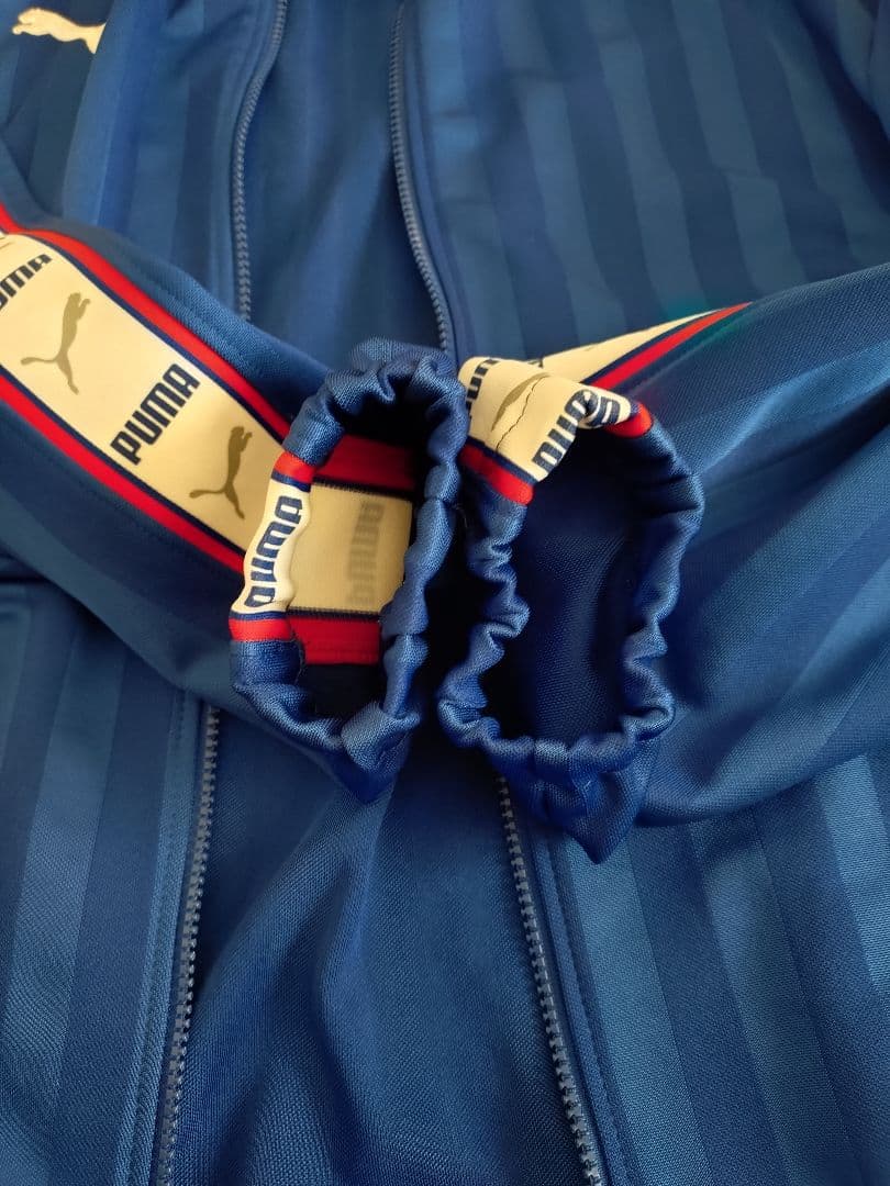 廃盤 美品 PUMA ジャージ上下＋ハーフパンツ3点セット 青/ ストライプ M