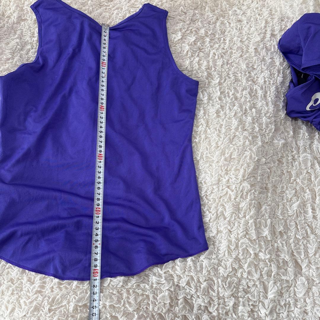asics 陸上用シャツ　ユニフォーム　上下セット 紫色 東京　レディース