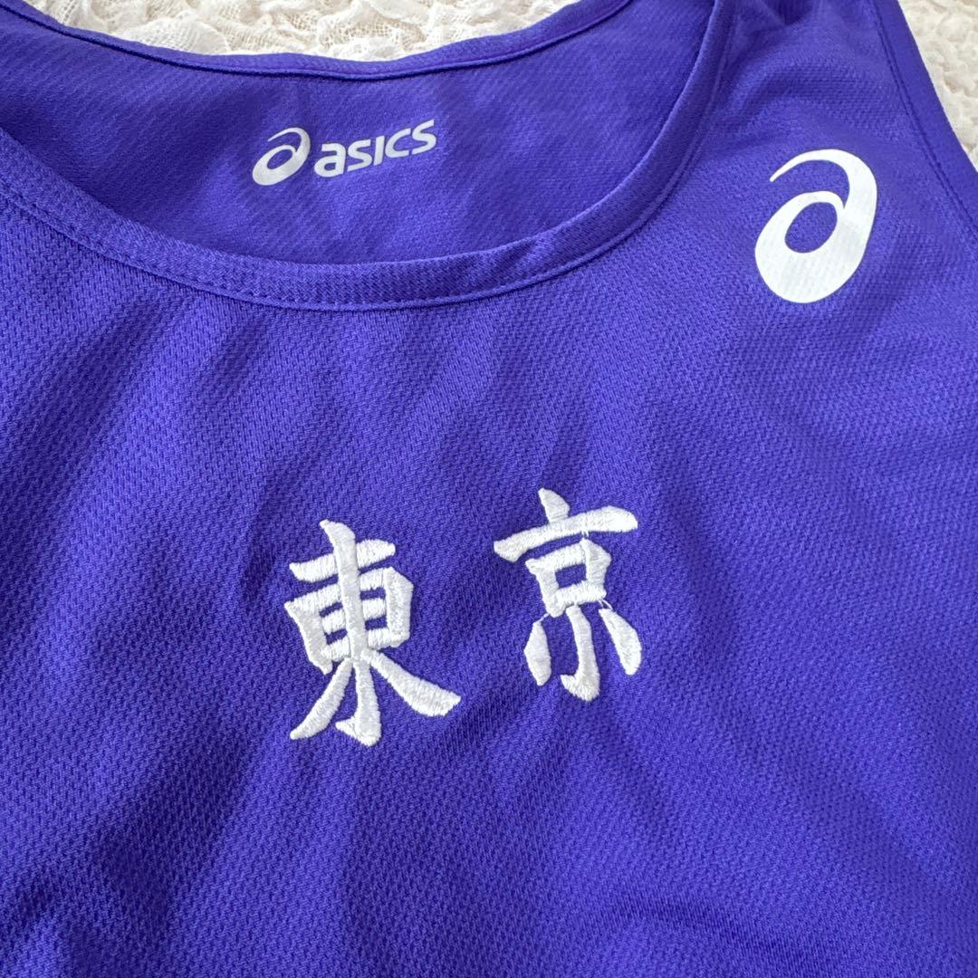 asics 陸上用シャツ　ユニフォーム　上下セット 紫色 東京　レディース