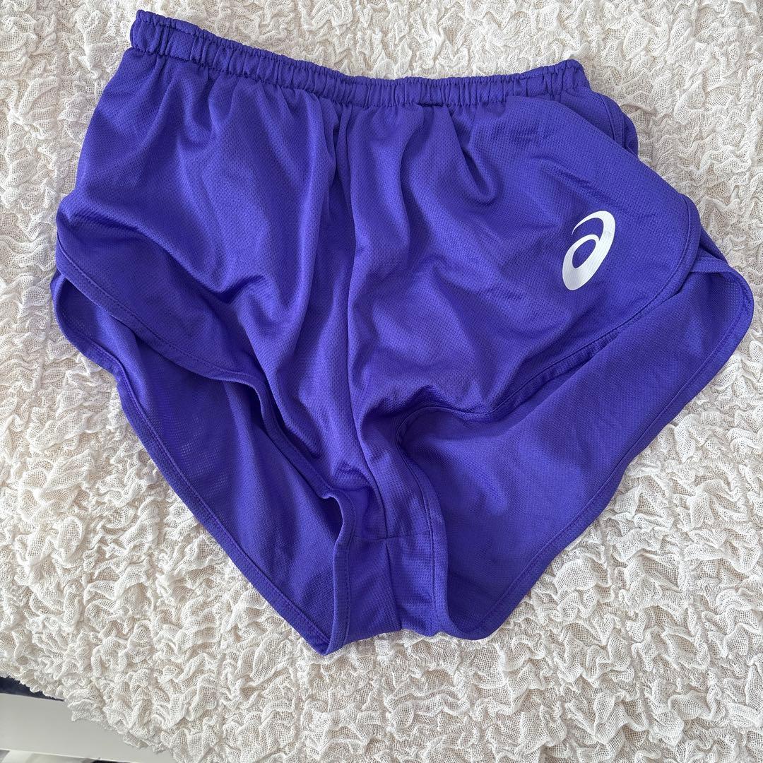 asics 陸上用シャツ　ユニフォーム　上下セット 紫色 東京　レディース
