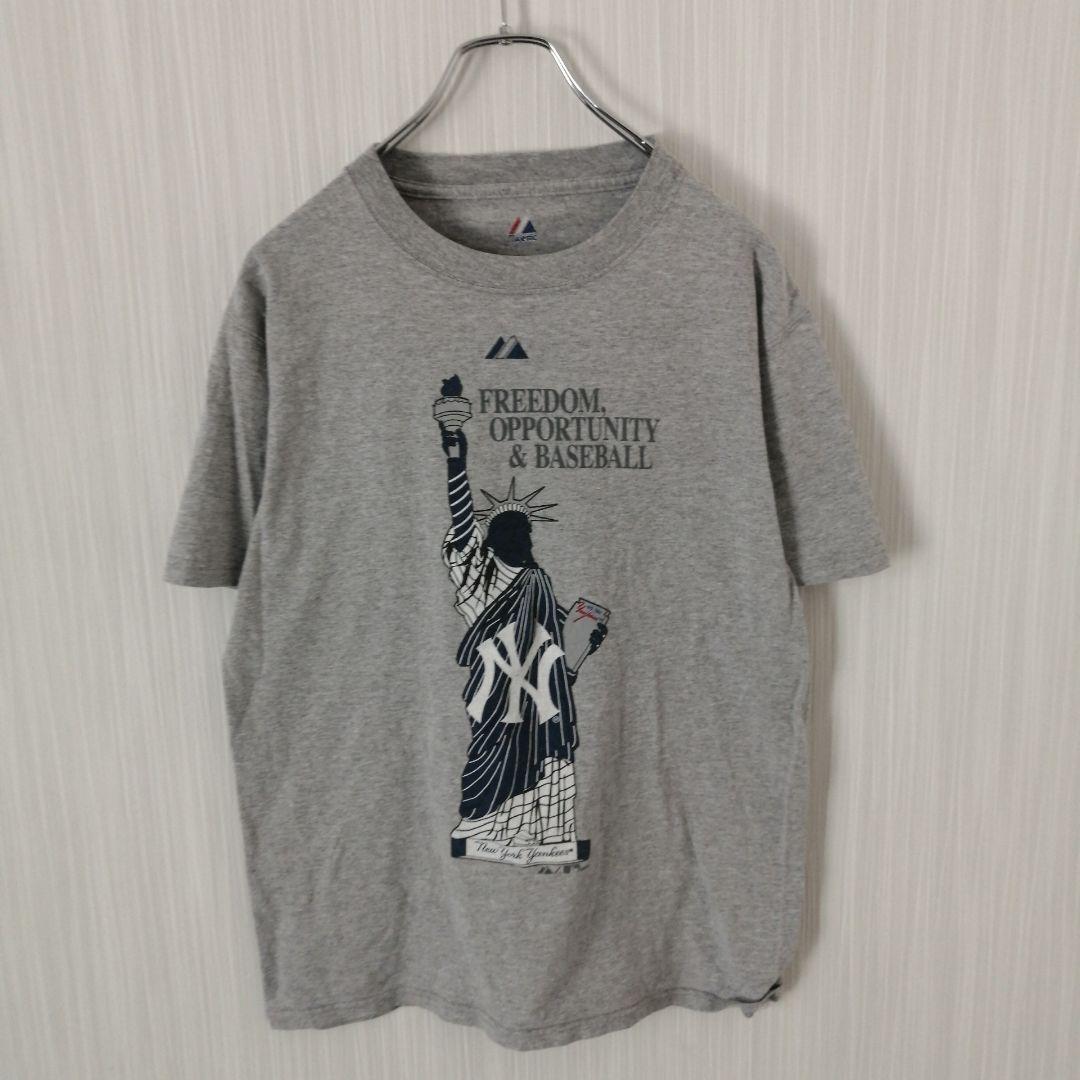 majestic　Tシャツ　半袖　ニューヨークヤンキース　自由の女神