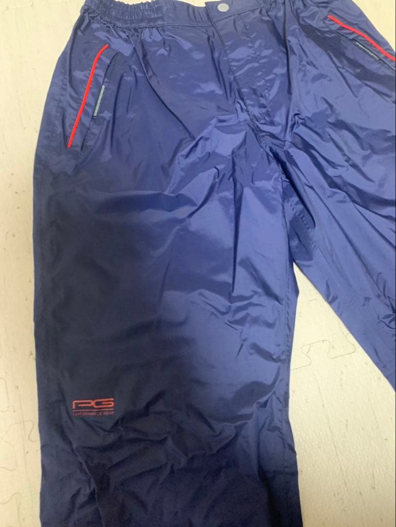 PG レディース レインウェア 赤/ネイビー 収納バッグ付き
