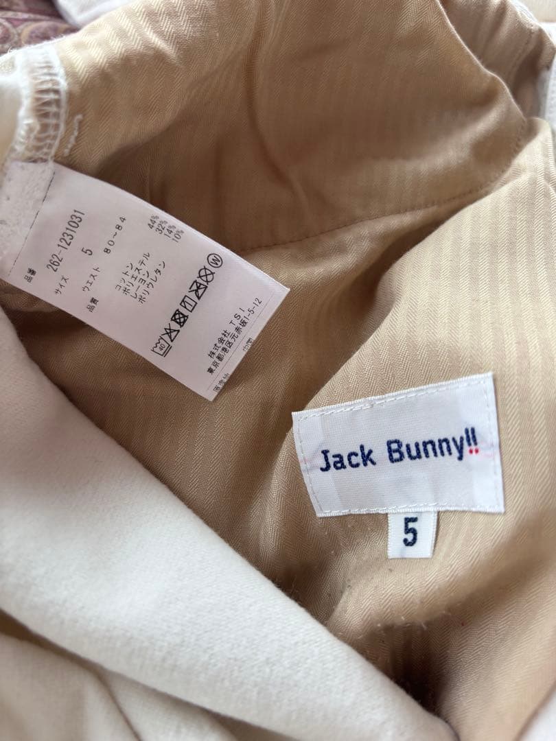 美品　JACK BUNNY ゴルフストレッチパンツ ホワイト サイズ5