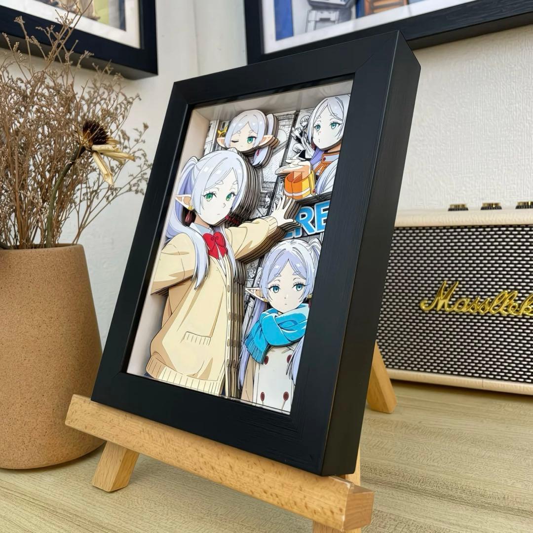 新品 葬送のフリーレン JK 3Dアート絵 立体画 額縁付