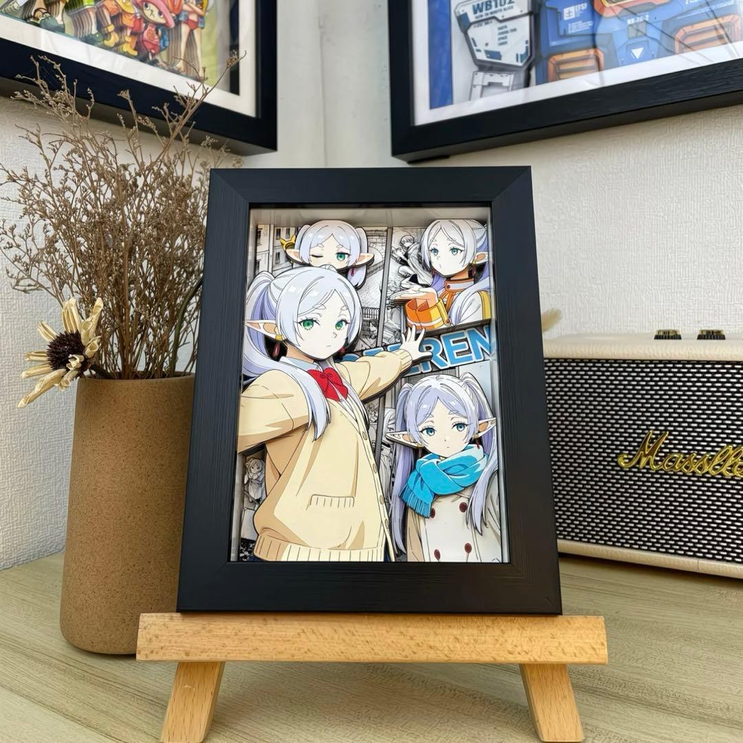 新品 葬送のフリーレン JK 3Dアート絵 立体画 額縁付