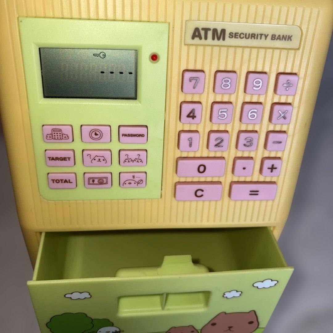 カピバラさん 貯金箱 ATM キャッシュカード 通帳あり 稼働確認済
