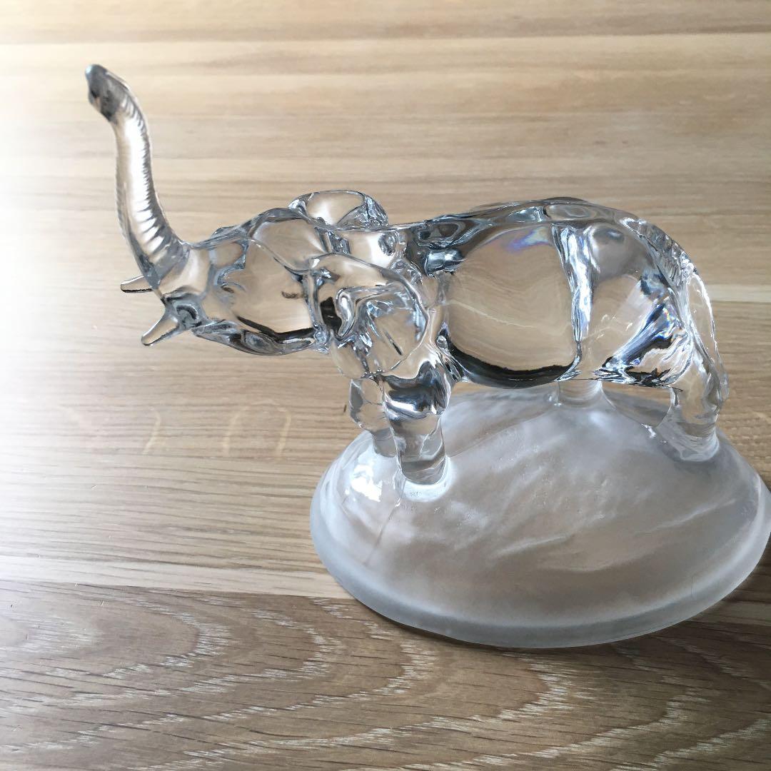 美品　象/エレファント ガラス　フランス製　置物