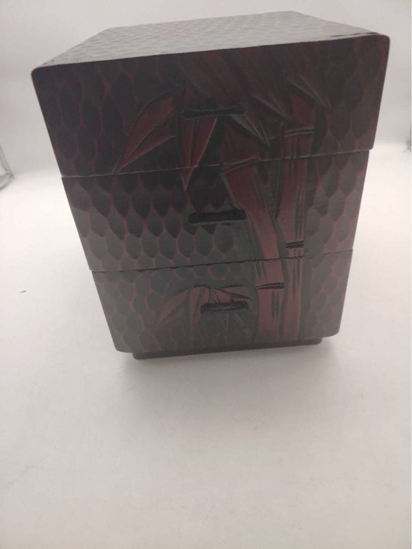 新品・未使用】伝統工芸 鎌倉彫 小引き出し（竹彫刻）