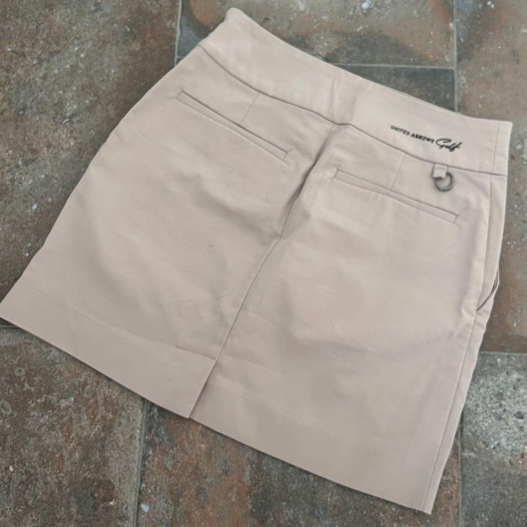 UNITED ARROWS GOLF スカート タイト　ストレッチ　ベージュ系