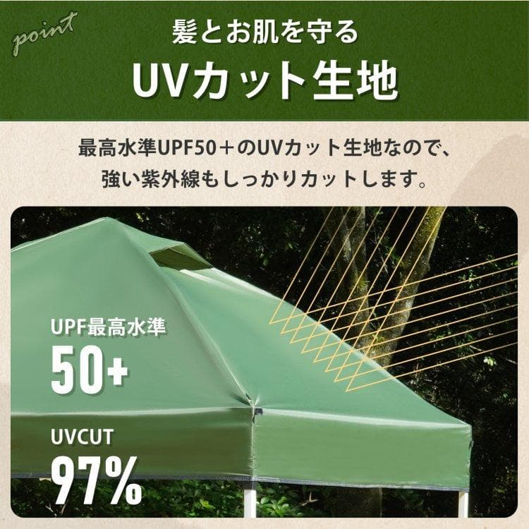 【送料無料】2mタープテント サイドシート1枚付き ワンタッチ テント本体 簡単