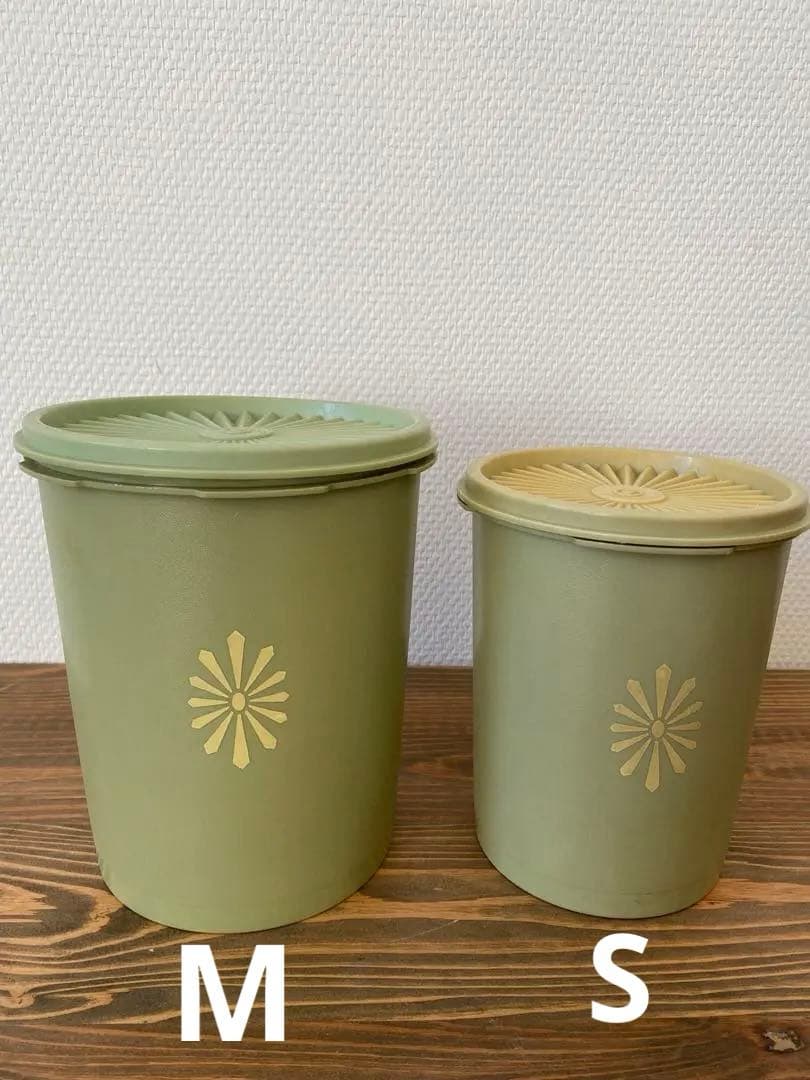 Vintage Tupperwareオリーブグリーン保存容器4個セット