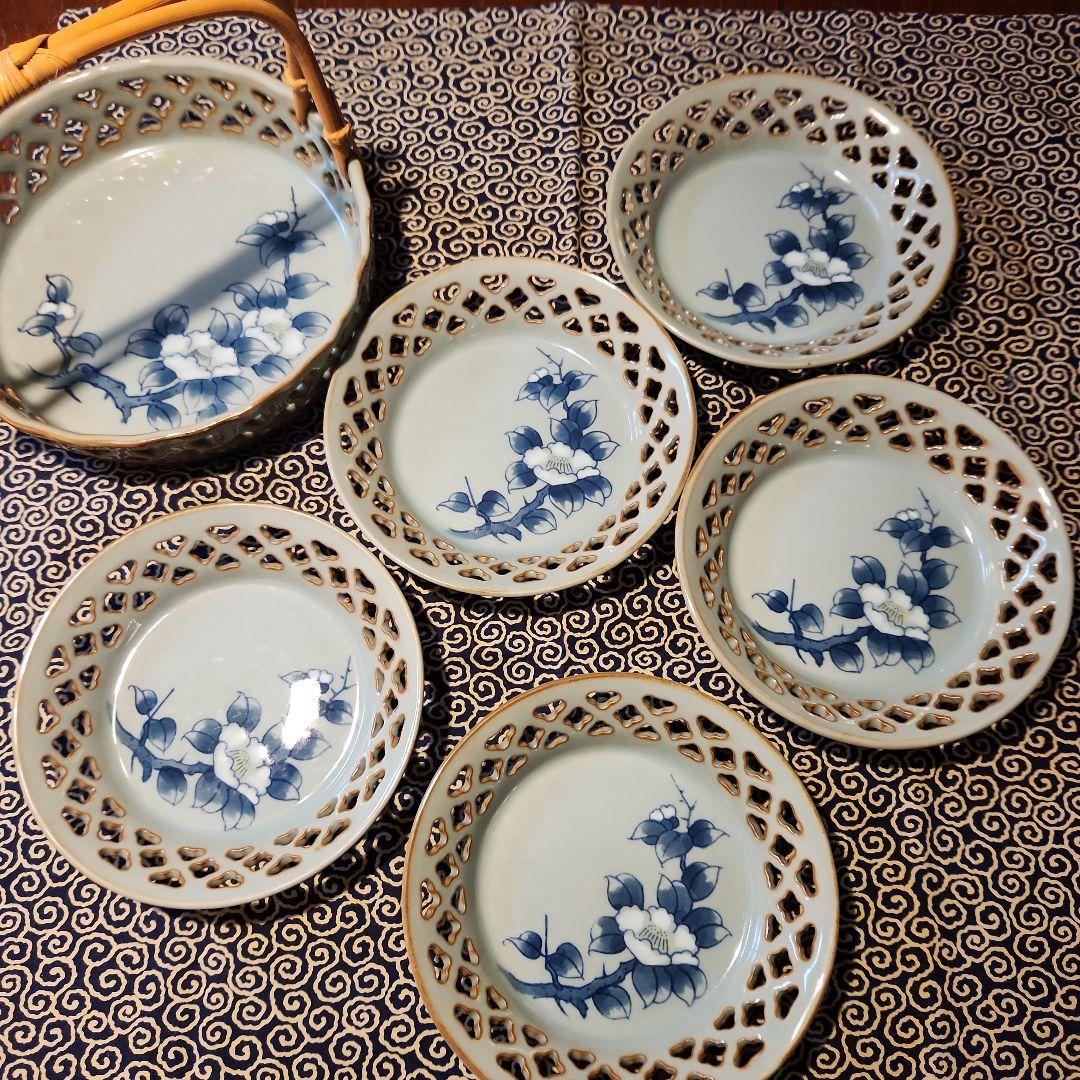 [希少.美品]　片山和泉 透かし菓子鉢